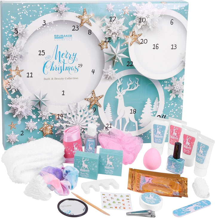 BRUBAKER Cosmetics Beauty Adventskalender 2024 - der XXL Wellness Weihnachtskalender für Frauen und