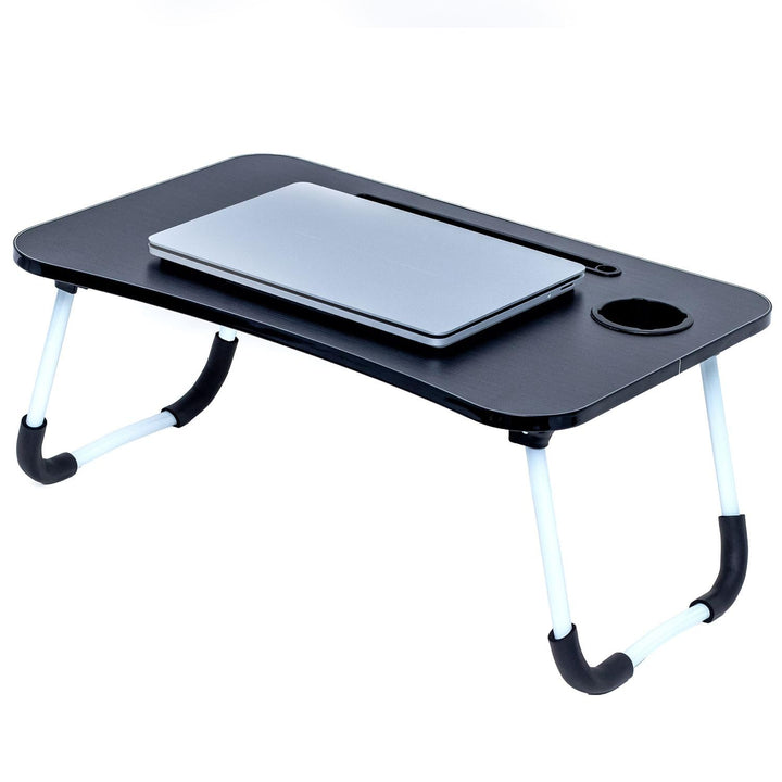 Intirilife ausklappbarer Laptoptisch in Schwarz mit 60 x 40 x 28 cm Grösse - Lesetisch Frühstücksbre