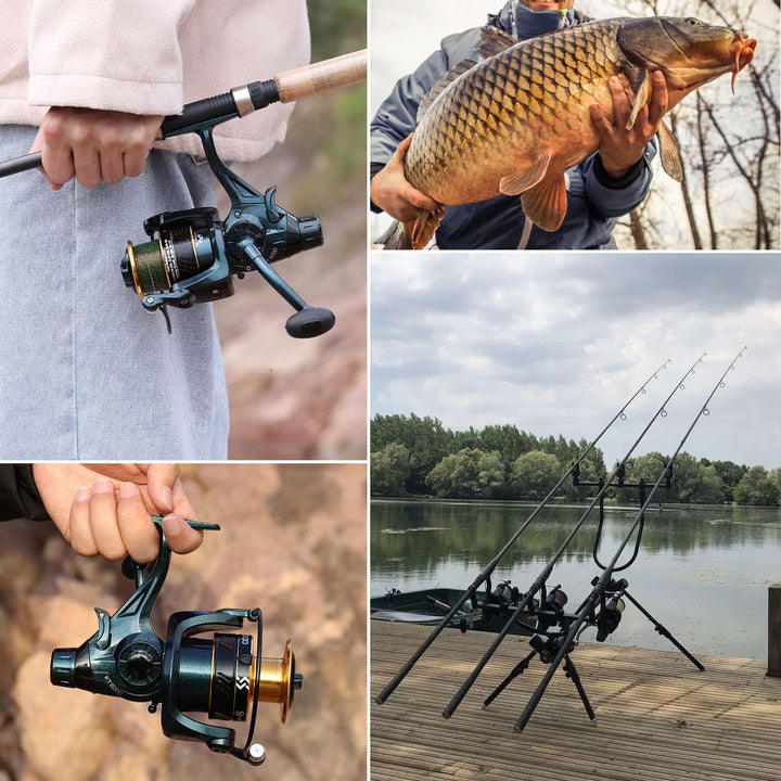Sougayilang Angelrollen Karpfenangelrolle 13+1BB Kugellager Spinnrollen, Bait Runner Rollen, Glatte,