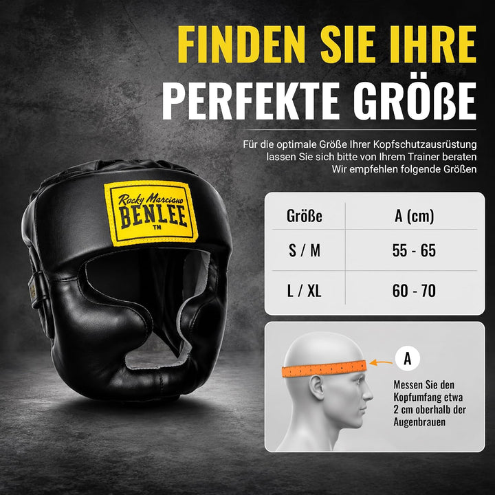 BENLEE Kopfschutz aus Kunstleder Full Protection Schwarz S/M Single, Schwarz S/M Single