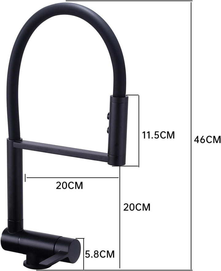 Küchenarmatur Flexibel Chrom Vorfenster Armatur Klappbar Mischbatterie Küche mit Brause Einhebel Spü