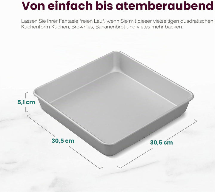 Wilton Performance Backformen Quadrat, 30,5 cm (12 Zoll) 12 silber 12 Quadrat, 30,5 cm (12 Zoll) Pfa