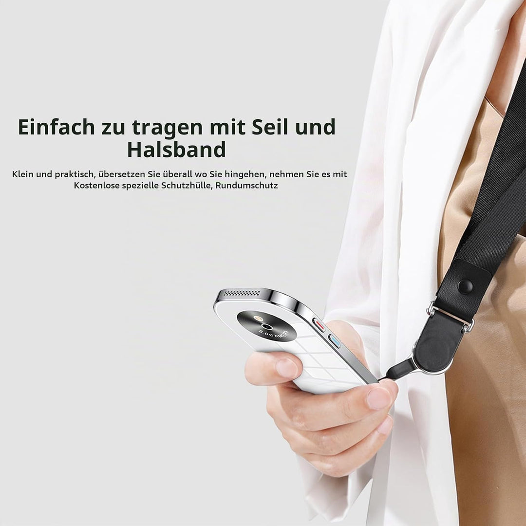 Bisofice D6 Übersetzer Sprachübersetzer Gerät, Übersetzer mit sprachausgabe, ChatGpt AI, 144 Sprache