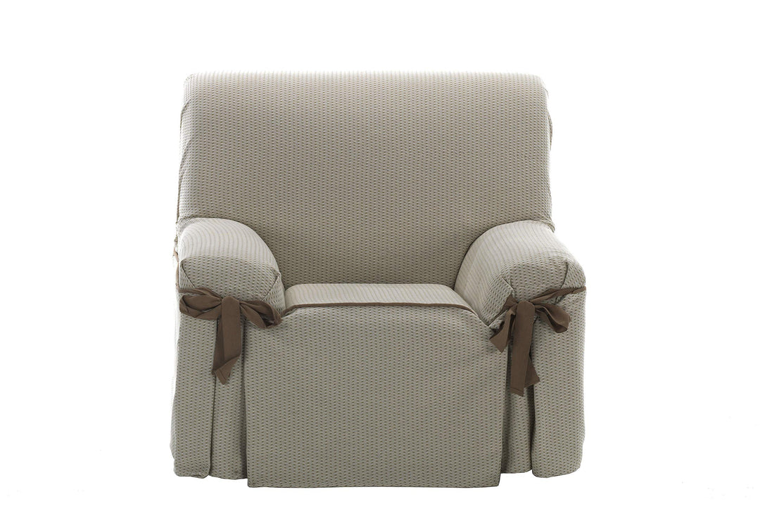 Martina Home Capri Sofabezug Schleifen, Leinen, 1 Plaza 1 Sitzer Leinfarben, 1 Sitzer Leinfarben