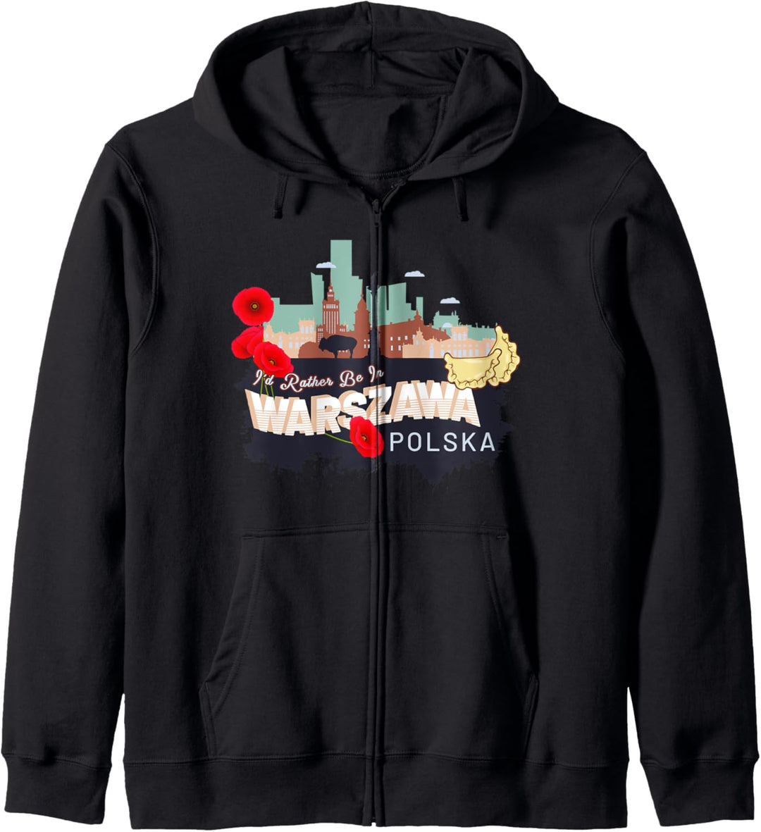 Ich wäre lieber in Warszawa Polska - Vintage Warschau Polen Kapuzenjacke