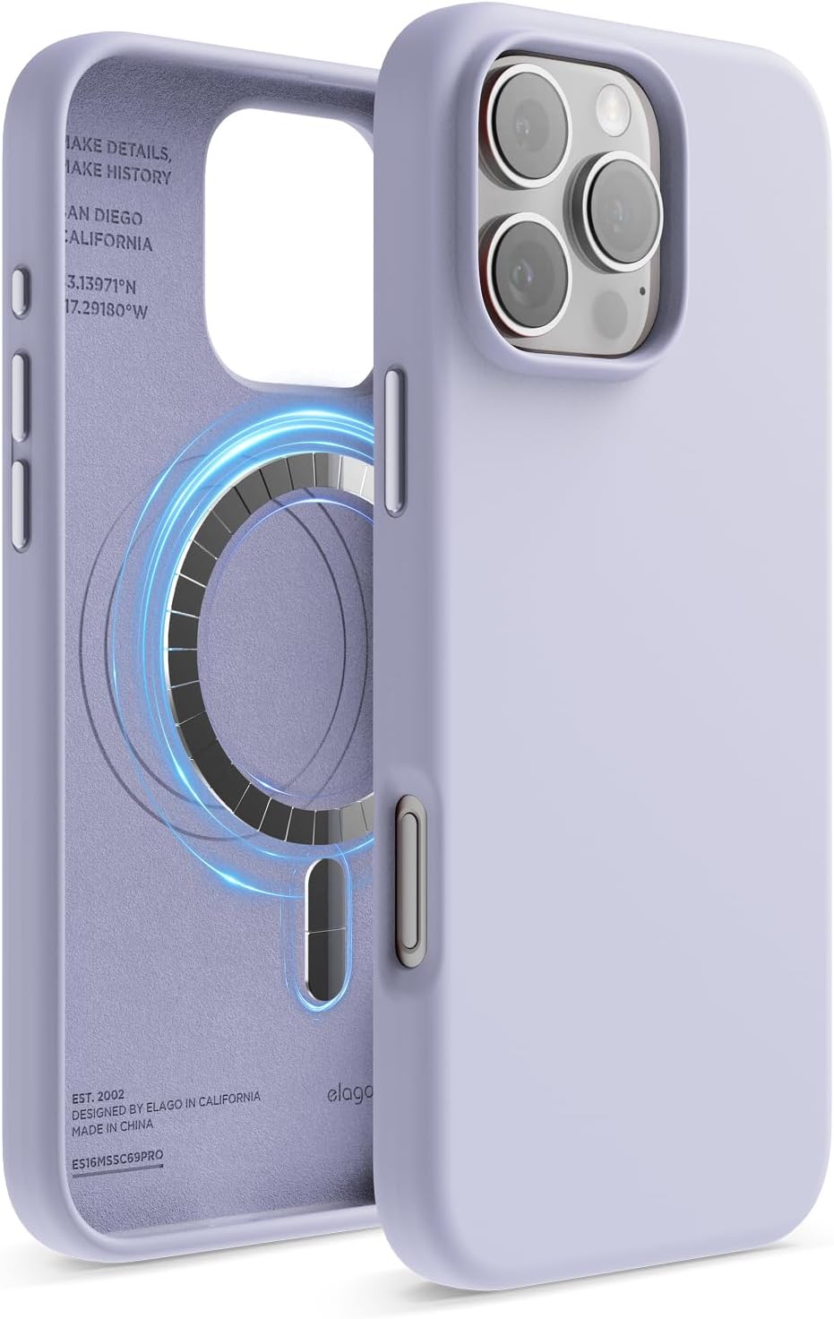 elago Magnetisch Silikon Hülle Kompatibel mit iPhone 16 Pro Max Hülle 6,9 Zoll, Kompatibel mit Allen