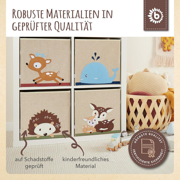 Bieco Aufbewahrungsbox Baby Igel | Aufbewahrungskorb Kinder | Aufbewahrungsbox Kinder 33x33x33 wie K