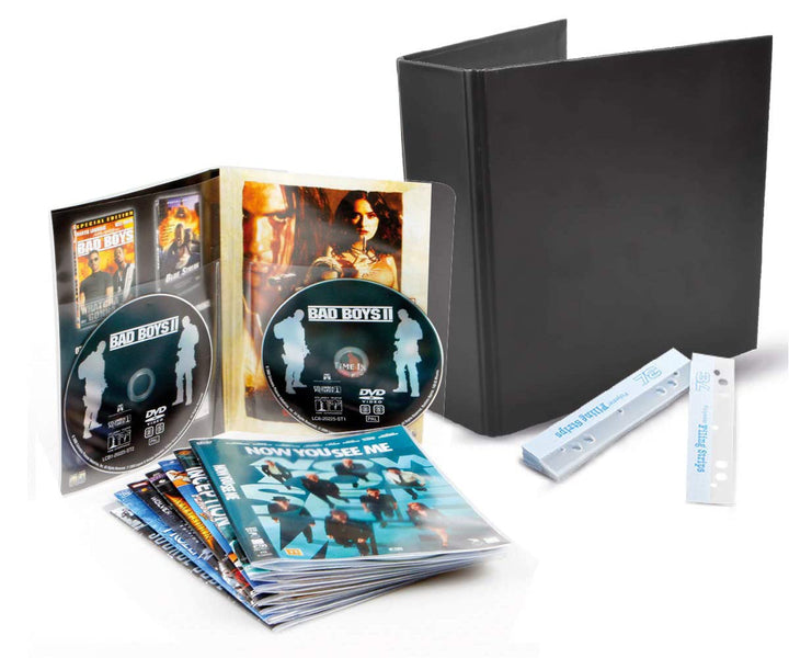 3L DVD Aufbewahrung - Kombipack mit 50 doppelte DVD Hüllen & 2 DVD Ordner & 50 Strips - Praktische A