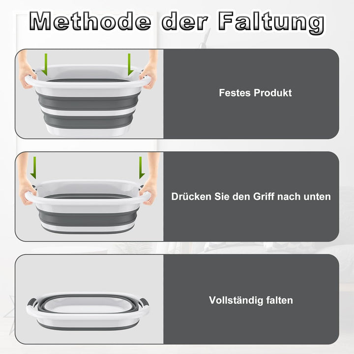 UISEBRT 26L Faltbarer Wäschekorb aus PP+TPE, Platzsparender Laundry Basket mit Griffen, Portable Was