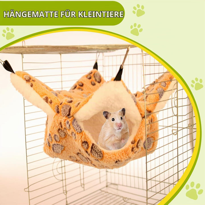 4 Stück Hängematte Meerschweinchen, Hängende Kleintierbetten Ratten Zubehör Haustierkäfighängematte