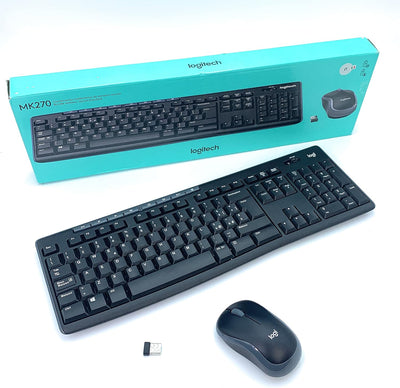 Logitech MK270 Kabelloses Set mit Tastatur und Maus für Windows, Italienisches QWERTY-Layout - Schwa