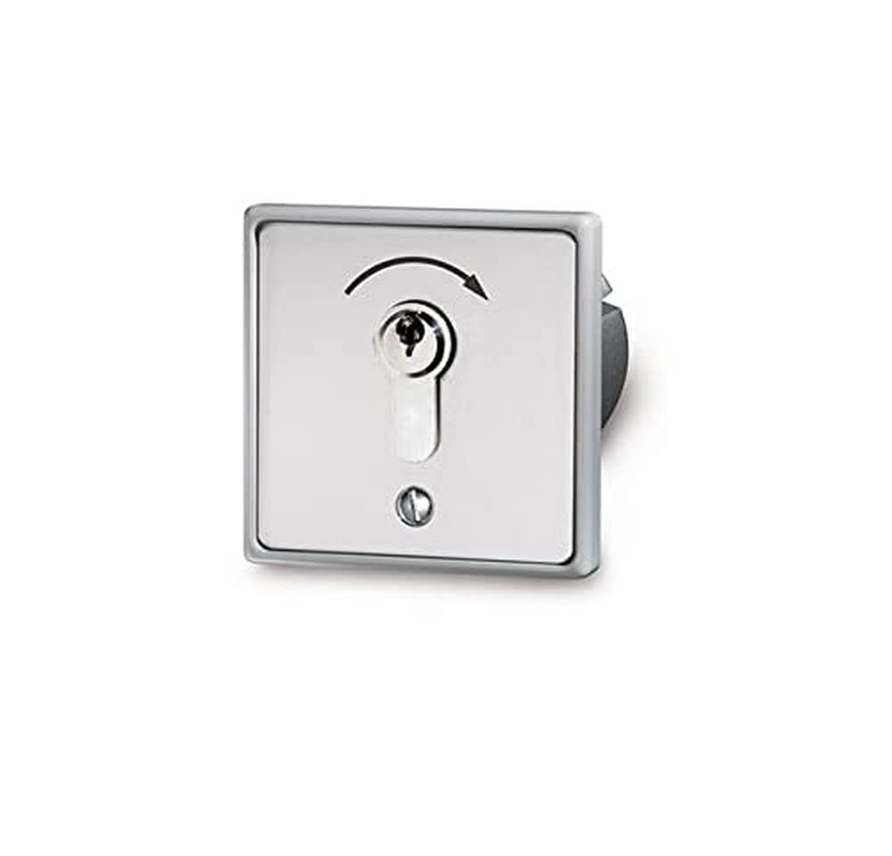 Novoferm Signal 312 Schlüsselschalter Unterputz (1-Kontakt, inkl. 3 Schlüssel., Schwarz / Silber, Sc