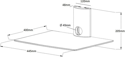 NEG Multimedia TV-Rack Suspender 501W (weiss) mit Glas-Ablage und Kabelmanagement-System 1 Regal Wei