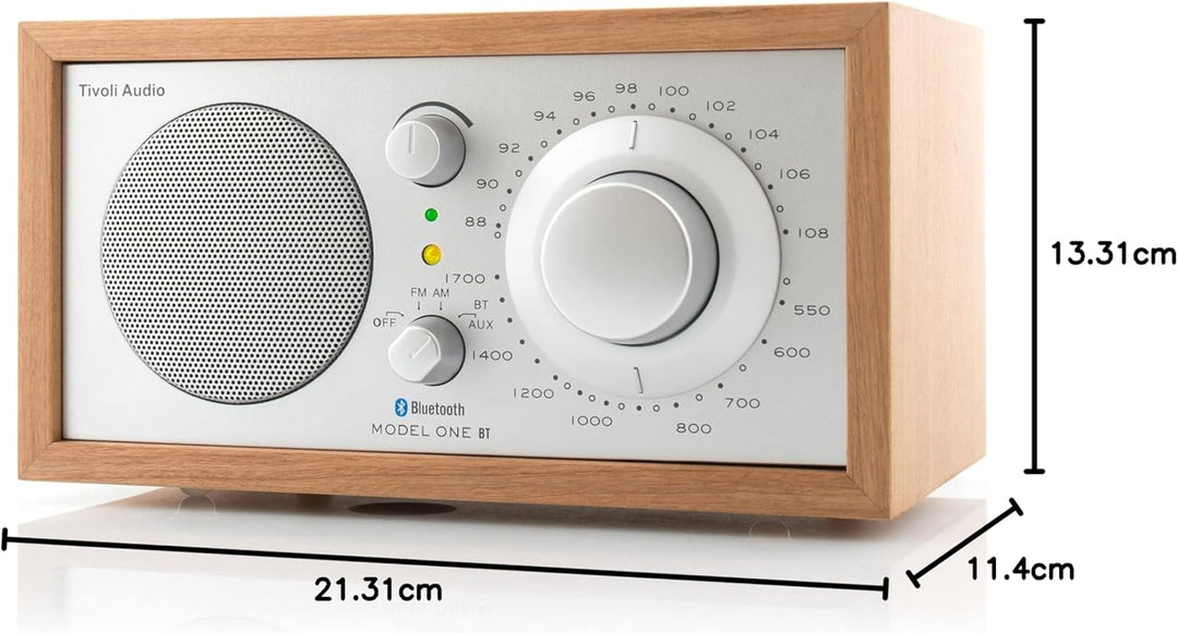 Tivoli Audio Model One BT Bluetooth UKW-/MW-Tisch Radio (Kirsche/Silber), Kirsche/Silber