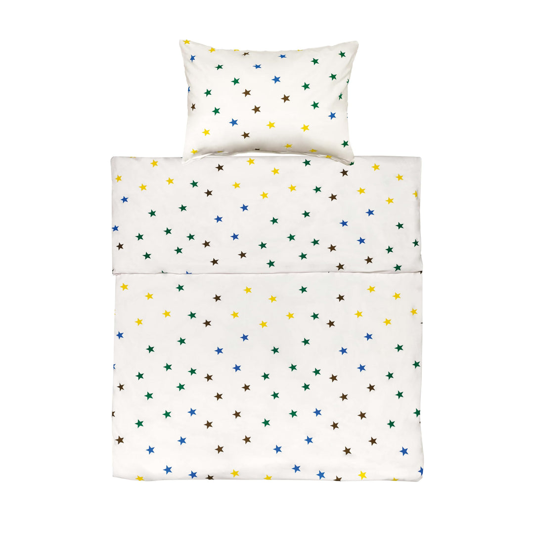 Lavea Kinderbettwäsche Set - Stella Kids 100 x 135cm + 40 x 60cm. Design: Sterne - Farbe: Bunt 100%