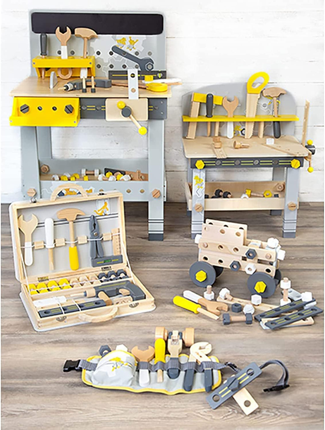 Small Foot Konstruktionsset Miniwob aus Holz, kreativer Bausatz mit Werkzeugen und Zubehör, ab 3 Jah