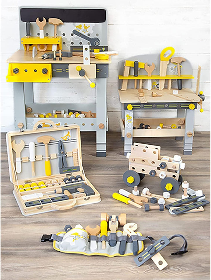 Small Foot Konstruktionsset Miniwob aus Holz, kreativer Bausatz mit Werkzeugen und Zubehör, ab 3 Jah