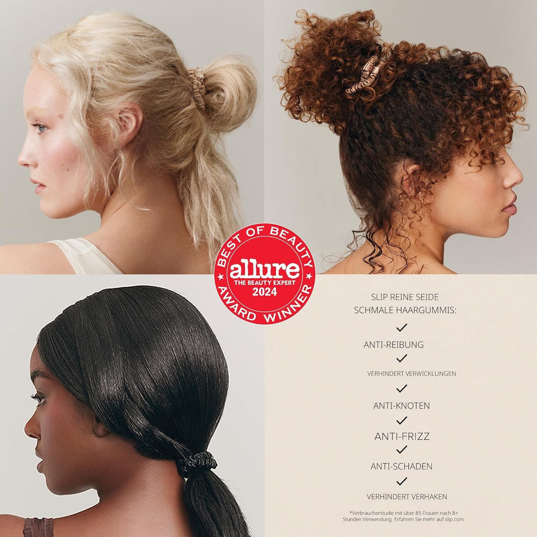 Slip Silk Skinnie Scrunchies - haarschonende Haargummis gegen Haarbruch - aus 100% Maulbeer-Seide -