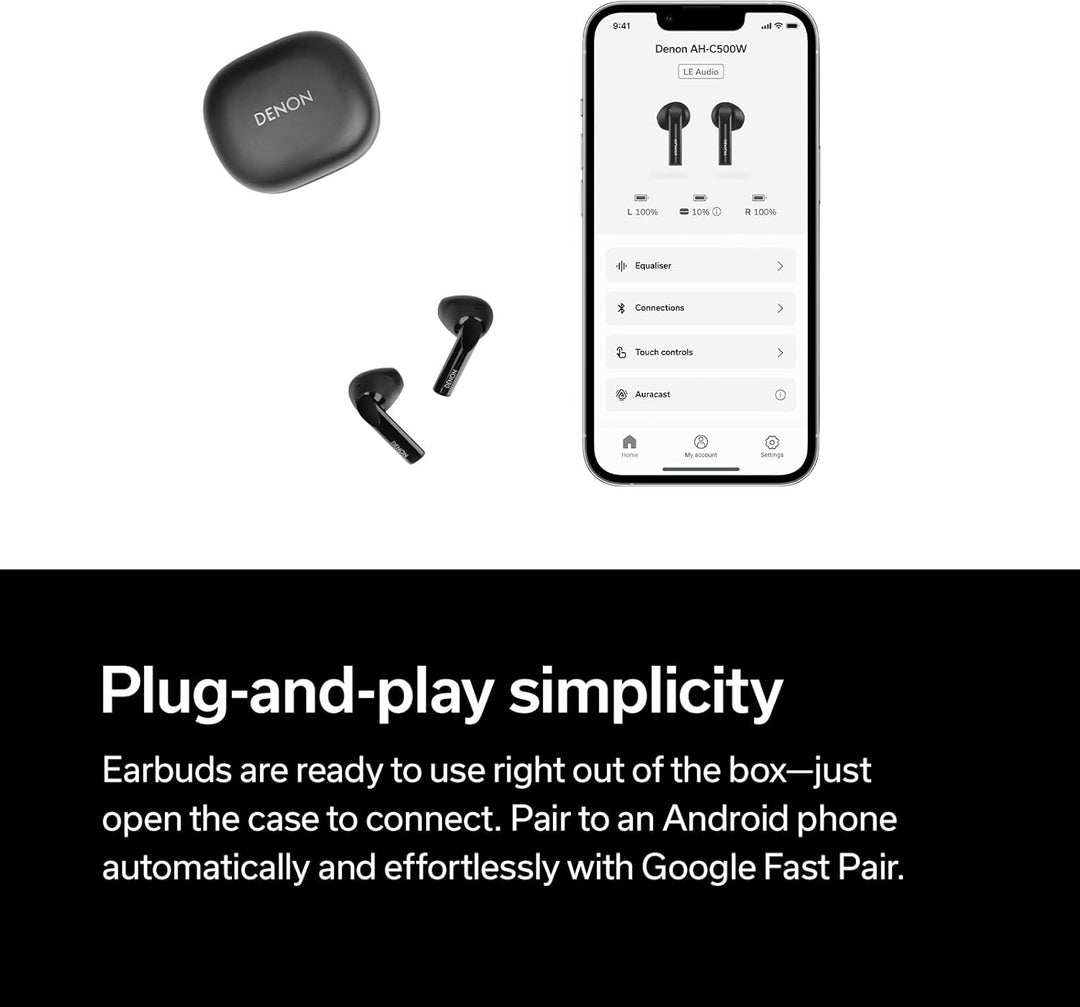 Denon AH-C500W True Wireless In-Ear-Kopfhörer, wasserresistente Bluetooth-Kopfhörer mit eingebautem