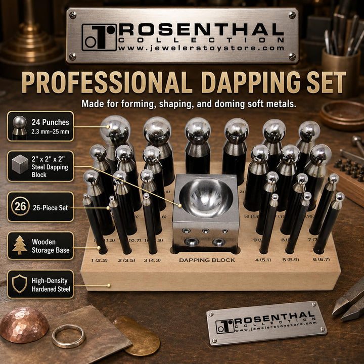 Complete 26-Piece Metal Forming Dapping Doming Punch and Block Set 2.3mm to 25.0mm by Bench Wizard 2