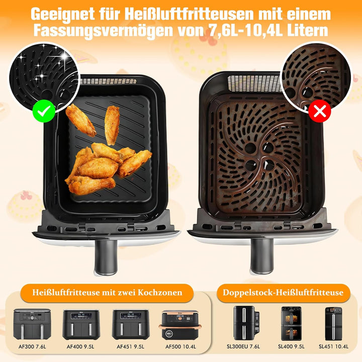 Airfryer Zubehör für Ninja Foodi Max Dual Zone AF500EU AF400EU AF400EUCP 7,6L-10,4L,25 Stück Airfrye