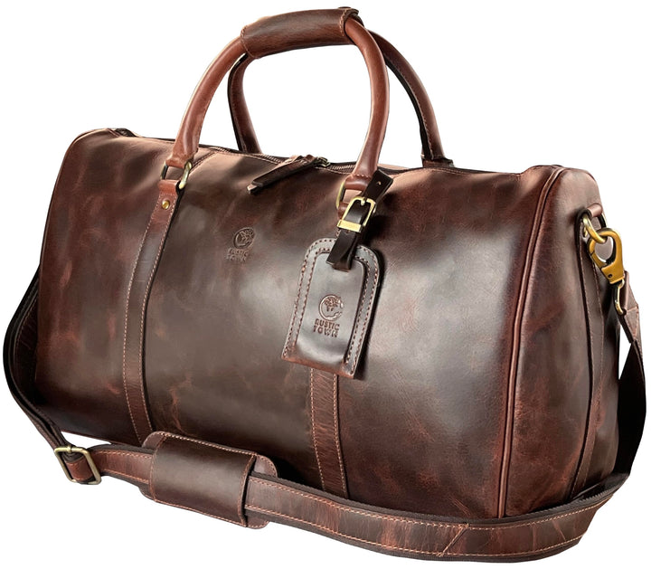 Rustic Town gross Leder Reisetasche - Carry On Vintage Umhängetasche Duffel Bag Weekender Tasche für