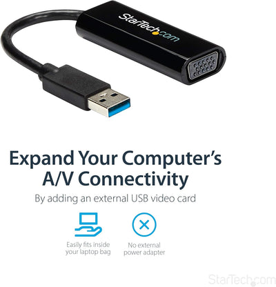 StarTech.com USB 3.0 auf VGA Adapter - Schlankes Design - 1920x1200 Bildauflösung - Externe Video un