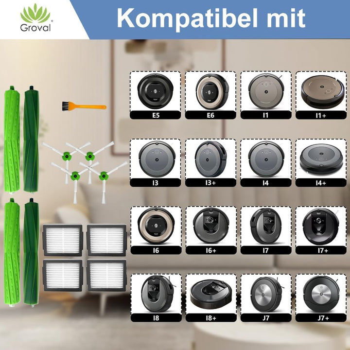 Ersatzteilset kompatibel mit iRobot Roomba i8 i8+ i7 i7+/ i7 Plus E5 E6 J7 J7+ | Inklusive Multibode