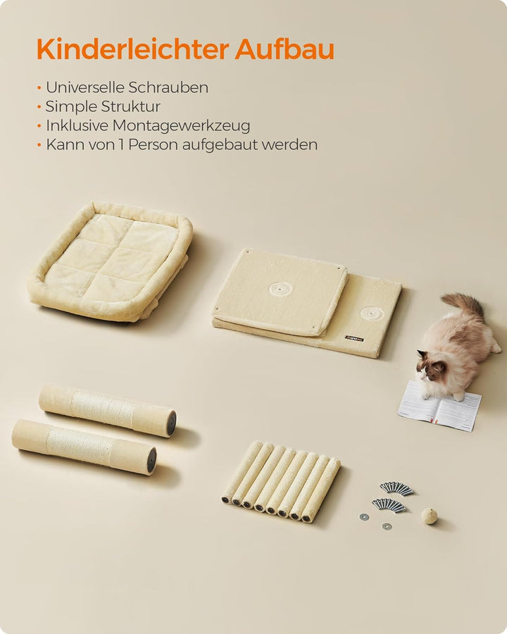Feandrea Kratzbaum, 101 cm Katzenbaum, XL, Katzenhaus für extra grosse Katzen bis zu 20 kg, grosse P