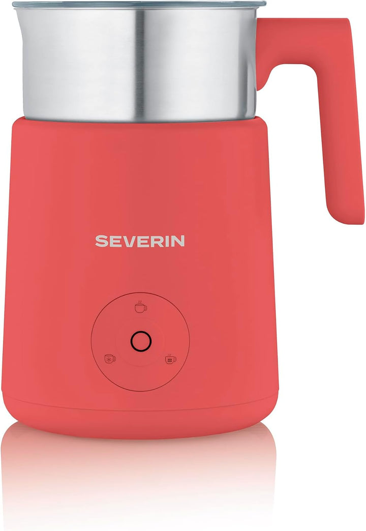 Severin Induktions-Milchaufschäumer, elektrischer Milchschäumer mit Edelstahlbehälter, kaltes und wa