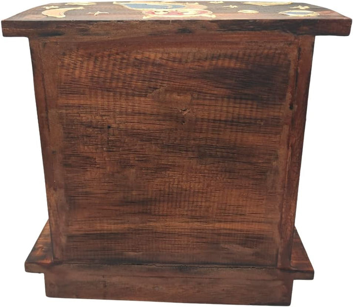 Buho Mini-Schubladenschrank aus Holz zum Aufstellen auf dem Tisch mit 2 Schubladen, Nähkästchen, Sch