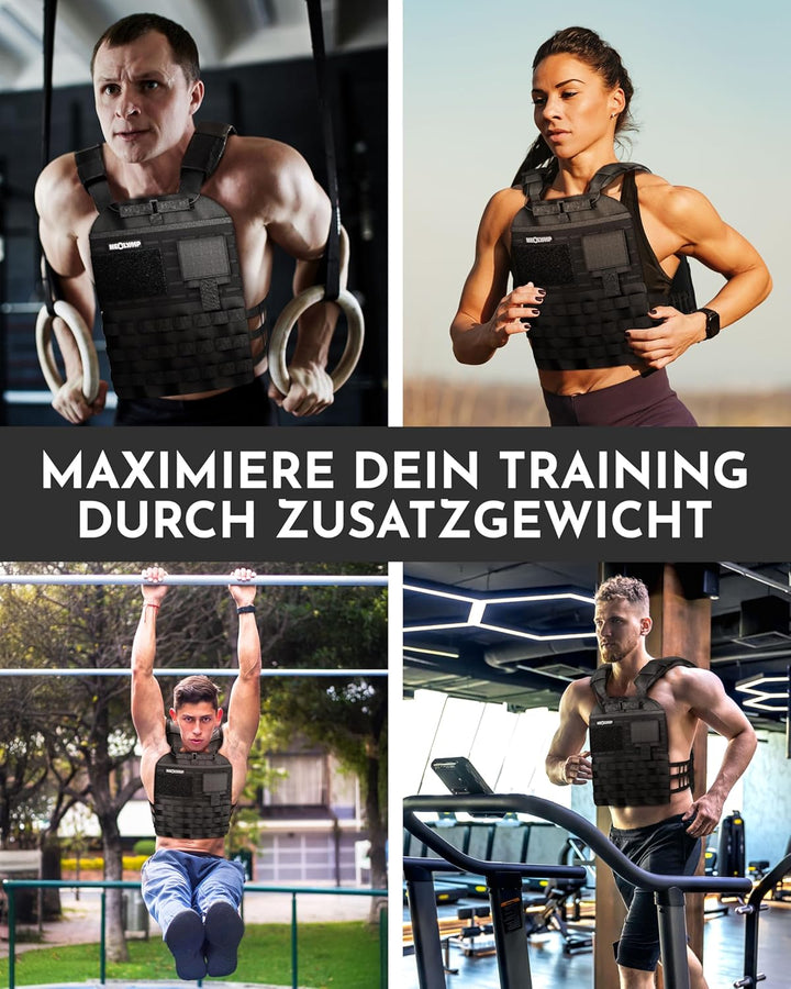 NEOLYMP Gewichtsweste – Unisex Weighted Vest – Plattenträger Weste mit Tasche – Kein Verrutschen – A