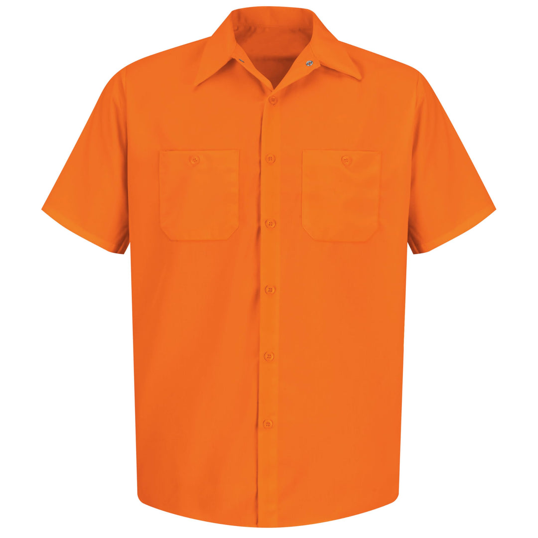 Red Kap Herren Short Sleeve Performance Tech Shirt Button-Down-Arbeitshemd (1er Pack) S Fluoresziere