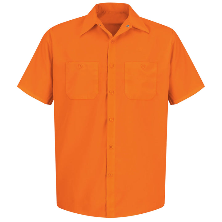 Red Kap Herren Short Sleeve Performance Tech Shirt Button-Down-Arbeitshemd (1er Pack) S Fluoresziere