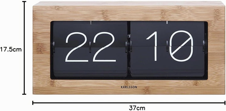 Karlsson KA5642WD Tisch Wanduhr XL Flip Clock Holz 17,5 x 37 x 9 cm Bambusholz 37 x 17,5 x 9 cm Bamb