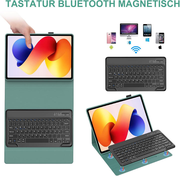 Hülle Mit Tastatur Für Xiaomi Redmi Pad 2 Pro 12.1 Zoll/Redmi Pad Pro 12.1” 2024, Hülle Tastatur, Bl