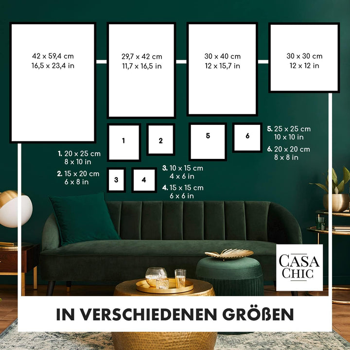 Casa Chic Bilderrahmen 7er-Set, Rechteckige Bilderrahmen für Kinderzeichnungen, Urkunden & Fotos, Ho