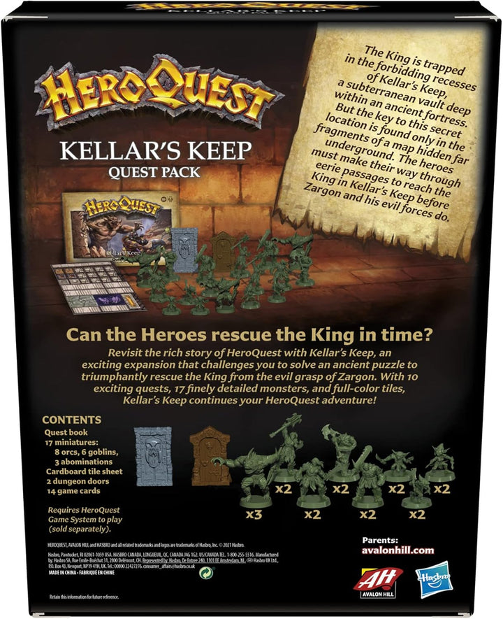 Avalon Hill/Wizards HAS4543U - HeroQuest: Kellar's Keep [Expansion] (englisch) Retro, Retro