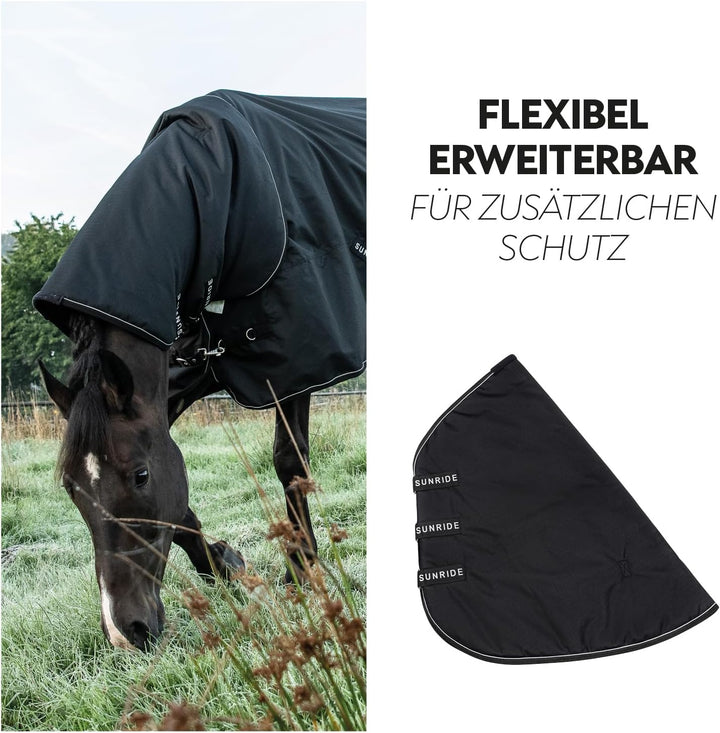 SUNRIDE Regendecke 50g für Pferde (Dublin) mit Unterdecken kombinierbar - für Extreme Wetterbedingun
