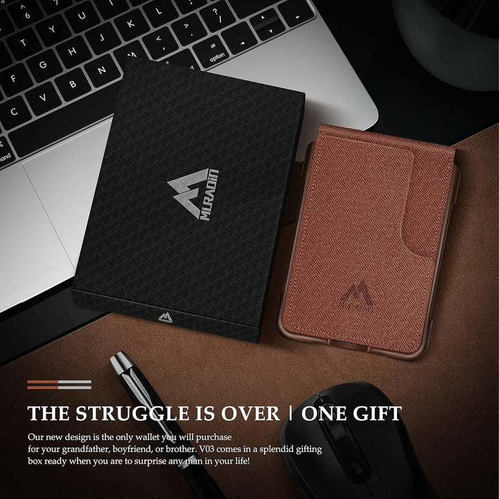 MURADIN Taktische minimalistische Brieftasche für Männer, Elegante Bifold Herren-Geldbörse, schlanke