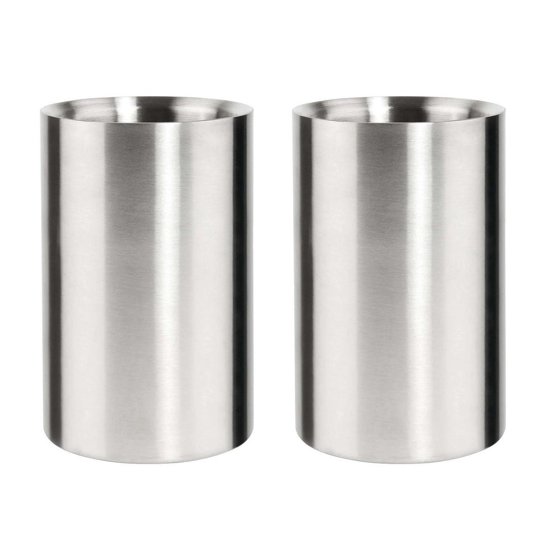 2x Weinkühler Edelstahl doppelwandig Höhe 18 cm Ø 12,2 cm Sektkühler Wein Sekt Flaschenkühler