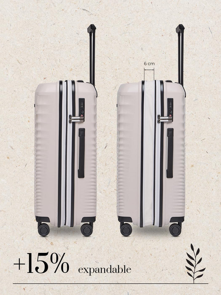 Farmhood Eco Edition nachhaltiges Hartschalen Koffer-Set 3-teilig | Trolleys mit Dehnfalte erweiterb