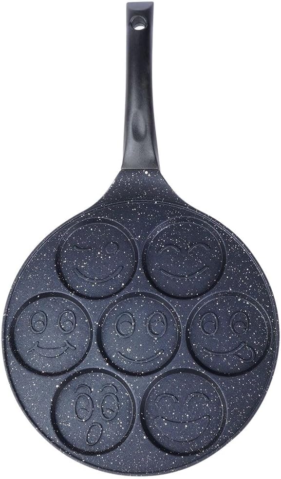 ORION Augenpfanne Ø 27 cm | Spiegelei-Pfanne für 7 Eier | Crepepfanne für Gas | fur Induktion, mit a
