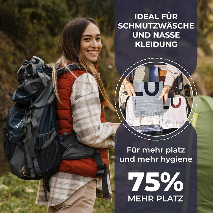 Luvego Vakuumbeutel für Reise - 8 Stück - Travel Vakuumbeutel für Kleidung zum Rollen - 3x 70x50cm,