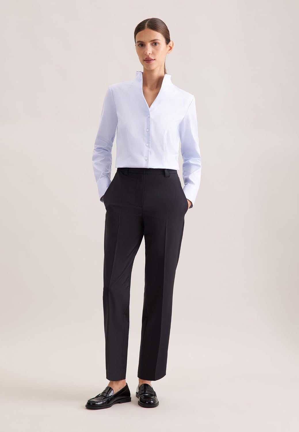 Seidensticker Damen Bluse - City Bluse - Bügelleicht - Kelchkragenbluse - Slim Fit - Langarm - 100%