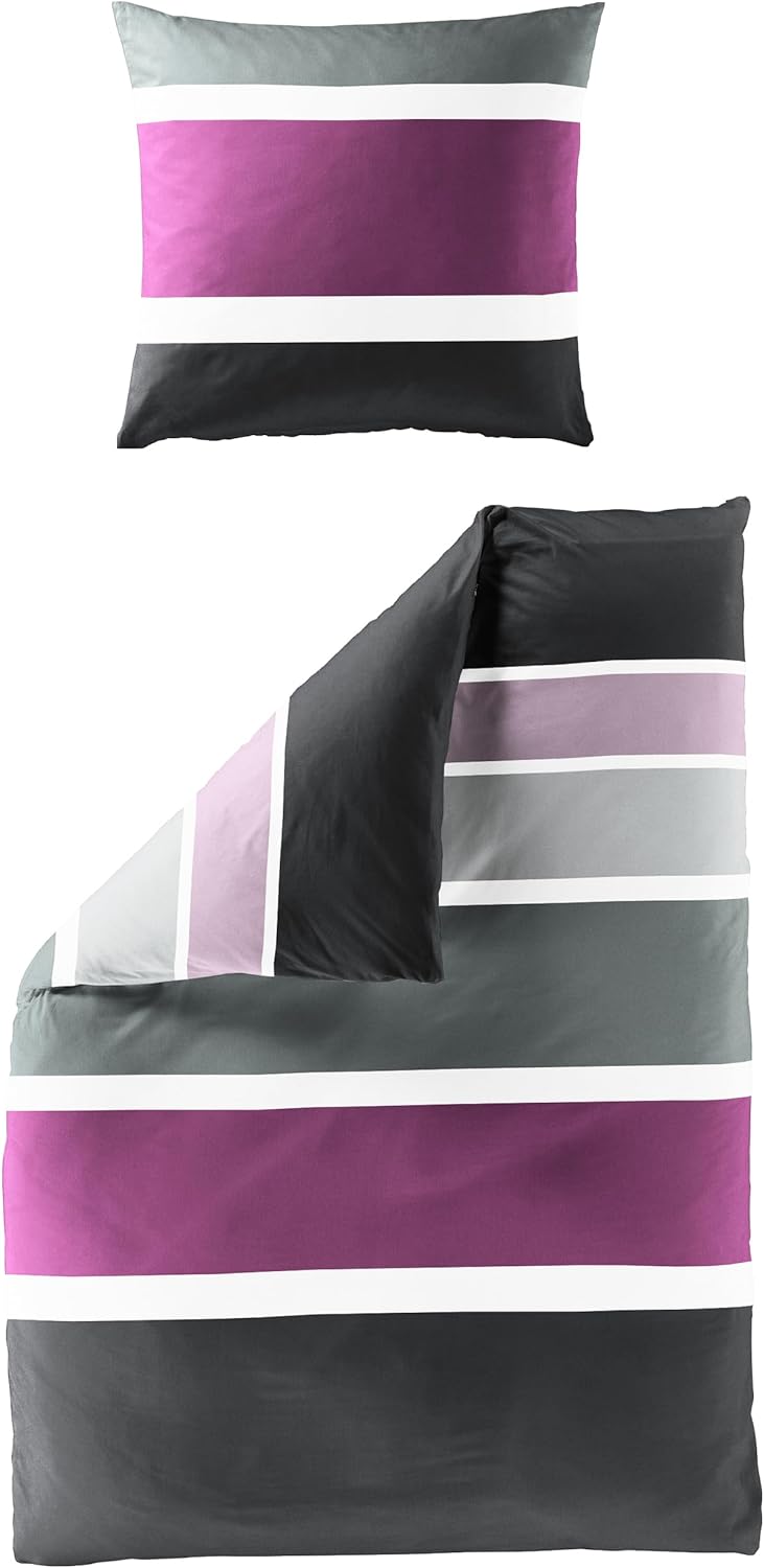 Bierbaum Bettwäsche 4757, Mako-Satin, Designed in Germany, pink 71, 135x200 + 80x80 cm, 135x200