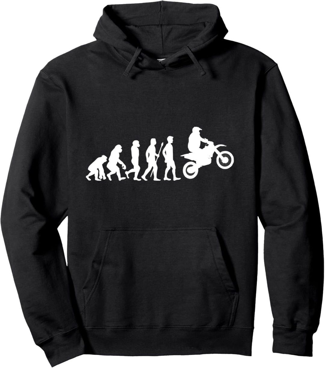 Motocross Lustiges Motocrosser Biker Motorrad Evolution Pullover Hoodie