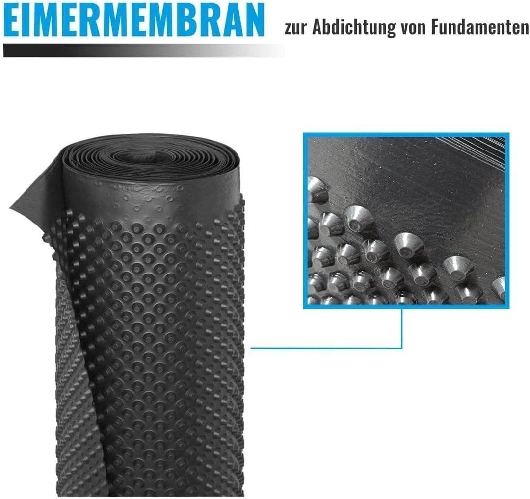 Noppenbahn Hochbeetfolie Drainage Mauerschutz Dichtungsbahn Grundmauerschutz Noppenfolie 0,5 m x 20