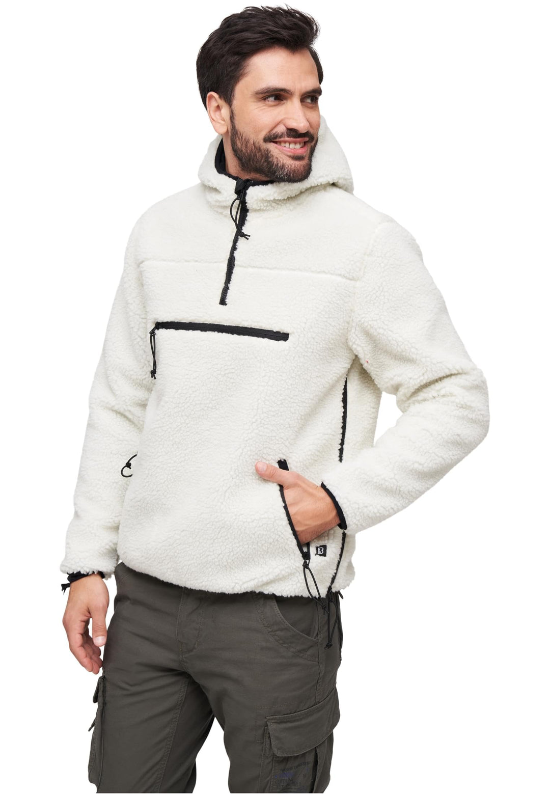Brandit Teddyfleece Worker Pullover L Weiss, L Weiss