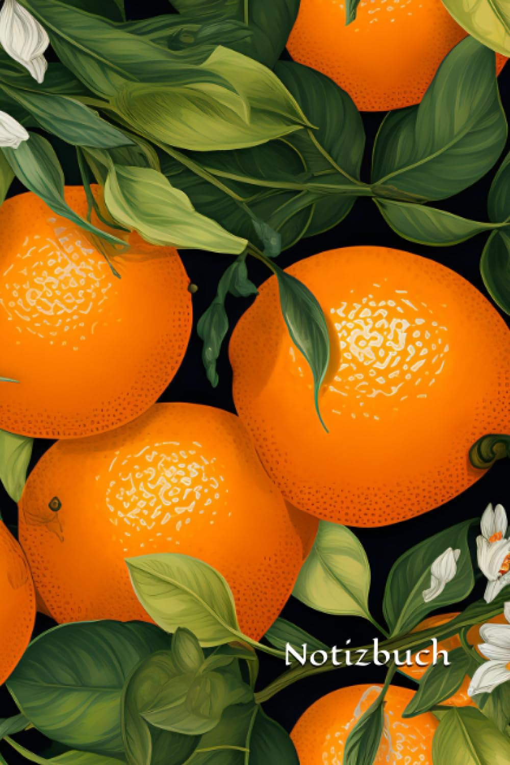 Notizbuch: Orangen Notizbuch | 6x9 Zoll DIN A5 | 100 Seiten liniert | Frucht Notizheft | Früchte Tag